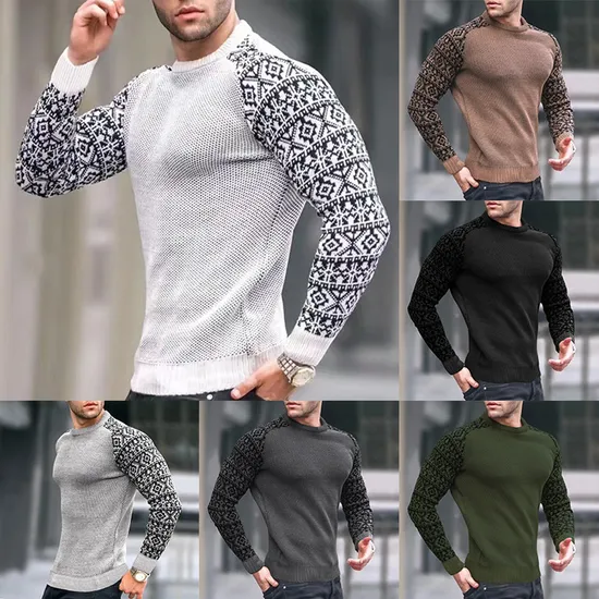 Großhandel Bequemer warmer Herren-Farbpullover Lässige, lockere Herren- und Winter-Outdoor-Herren-Rollkragenpullover